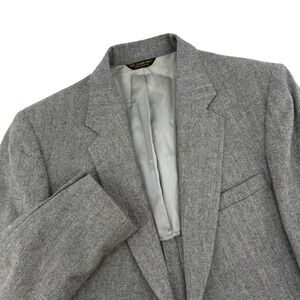 Kuppenheimer By Walton Mens Gray Blue Wool Blazer Made‎ In USA Size 40 R